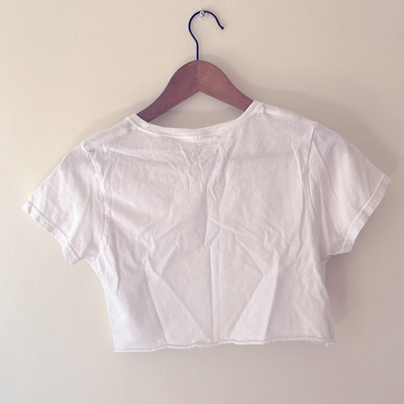 Daisy Street Fiorucci Angels White Crop Top - Picture 2 of 4